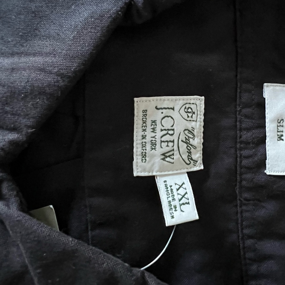 NWT Mens J Crew Broken In Oxford Slim Black XXL - Picture 3 of 3